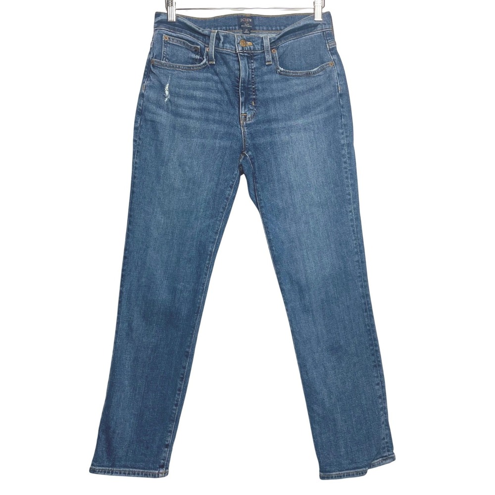 J.Crew Preppy Slim Boyfriend Jeans Blue Medium Wash Stretch Denim Size 27